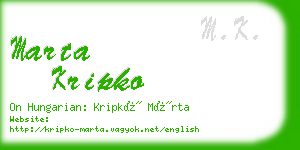 marta kripko business card